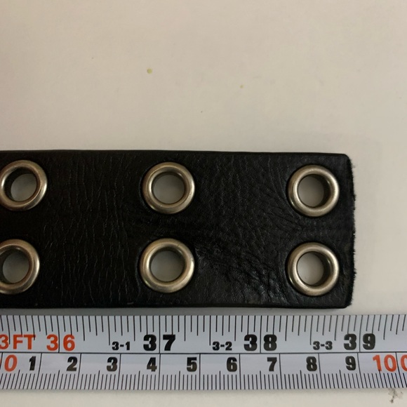 Genuine leather belt - round silver tone rivets ✅ unisex - Picture 4 of 6